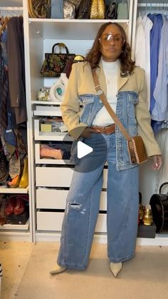 J’en ReStyle ✨Style Inspo ✨ 40+ ✨ Upcycle | Beginner friendly upcycle….. don’t ditch those old blazers. Give them new life and upcycle them with denim. Combine a denim jacket with a... | Instagram Denim Blazer Outfit Womens Fashion, Diy Jacket Refashion, Upcycle Jean Jacket, Diy Denim, Sewing Fashion, Diy Jacket, Boots Vintage, Upcycle Jeans, Denim Diy