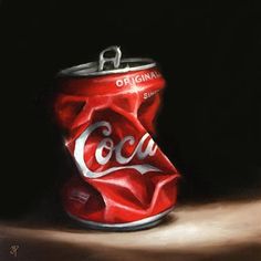 a painting of a can of coca cola