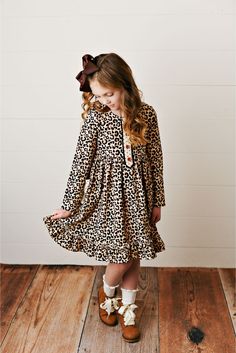 Swoon Baby Midnight Leopard Petal Pocket Dress Playful Long Sleeve Dresses For Fall, Playful Ruffled Dresses For Fall, Playful Fitted Dress For Fall, Cute Long Sleeve Twirl Dress For Fall, Casual Long Sleeve Fitted Twirl Dress, Shabby Chic Clothing, Shabby Chic Clothes, Baby Fall, Boutique Baby