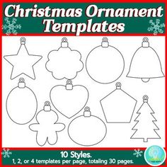 christmas ornament templates for kids to color and cut out on the page