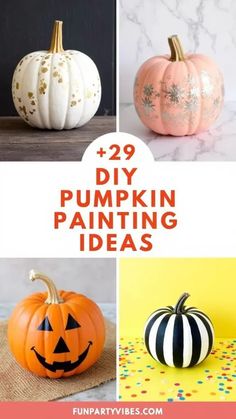 pumpkins painted with gold and black stripes are the perfect fall decor idea for your home