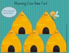 three pyramids with the words rhying can bee fun