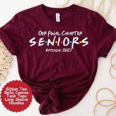 "Senior 2023 Shirt, Graduation 2023, Class Of 2023 Shirt, Senior Shirt, Graduation Gift T-shirt, Senior 2023 Gift, Senior Shirts, and Hoodies ⭐T-shirt And Hoodies are the perfect gifts for a Birthday, Anniversary or just to Match Your Own Style. Our designs are made with love and humor, and keep all special occasions in mind. ⭐CUSTOM ORDERS  We love to do custom orders and can customize most of our existing designs at no extra cost. If you have any special requirements or any questions at all, p Friends Senior Shirt, Battle Of The Classes Shirt Ideas, Graduation Tshirts Designs, Senior Tshirt 2024 Ideas, Class Tshirts Designs, Class Of 2024 Shirt Ideas, Senior T Shirts Ideas Design, Staff Shirts, Class Warfare