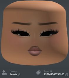 an animated woman's face with long lashes