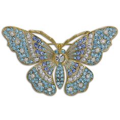 Elegant Wings: Royal Butterfly Brooch with Jewels & Enamel Crystals in Multi color,  shape Royal Brooch, Dangle Necklaces, Gifts Jewelry, Butterfly Jewelry, Butterfly Brooch, Crystal Brooch, Royal Jewelry, Cheap Jewelry, Lovely Jewellery