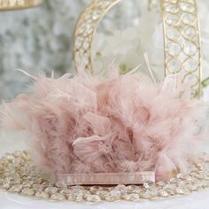 39 Dusty Rose Real Turkey Feather Fringe Trims With Satin Ribbon Tape Diy Feather Lamp, Feather Backdrop, Ribbon Wedding Decorations, Boho Themed Party, Feather Garland, Cake Stand Decor, Carnival Decorations, Feather Lamp, Fancy Table