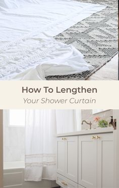 an image of a bathroom setting with the text how to lengthen your shower curtain