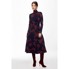 Blue Floral (Self: 65% Rayon, 30% Polyseter, 5% Elastane). Casual Dresses. Mock Neck. Long Sleeve. Back Zipper Closure. Shoulder to Hemline Length: 49". Imported. Tanya Taylor, Mock Neck Long Sleeve, Rent The Runway, Dark Floral, Blue Floral, Mock Neck, Casual Dresses, Zipper, Long Sleeve