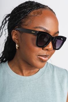 Quay After Hours XL sunglasses black/smoke - Quay Sunglasses & Bags at Lush Fashion Lounge Trendy Boutique in Oklahoma City Quay Women Sunglasses Quay Australia, Quay Australia Sunglasses, Quay Sunglasses, Frame Square, Cute Sunglasses, Quay Australia, Designer Glasses, Nose Bridge, Women's Boutique