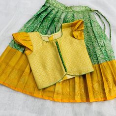 Kids Indian Wear Pure Silk !! Kids Pattupavada, Indian Dresses For Kids Little Muffet, Pattu Pavadai Kids, Ethinic Wear For Girls Kids, Girls Ethnic Wear Indian Children, Kids Indian Wear, Bib Snow Pants, Baby Robes, Indian Party