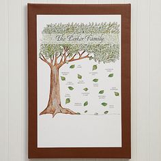 a family tree hanging on the wall