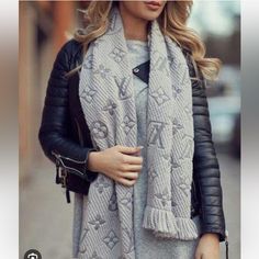 Pre-Love In Good Condition! Stylish And Fashionable To Match Any Outfit! Already Out Of Stock Item! Logomania Scarf Louis Vuitton, Lv Scarf, Louis Vuitton Scarf, Scarf Outfit, Louis Vuitton Accessories, Vuitton Handbags, Scarfs, Louis Vuitton Handbags, Gq