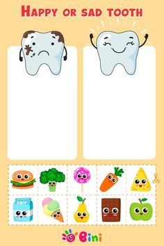 Teeth Worksheets For Kids, Food For Teeth, Teeth Worksheet, Preschool Dental Health, Teeth Craft, Puzzles Drawing, Dental Games, Kindergarten Learning Games, Preschool Fine Motor Activities