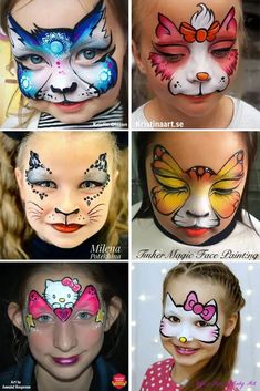 Best Face Paint, Best Face Painting, Bunny Face Paint, Kitty Face Paint, Face Painting Ideas, Frames Diy Crafts, Face Paint Ideas, Ideas For Parties