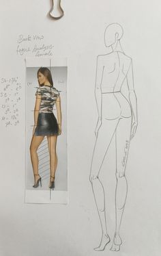 a drawing of a woman's body and dress with the shape of a mannequin