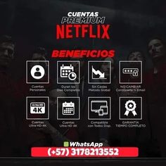 an advertisement for the netflix series, which is being displayed on a black background with red lettering