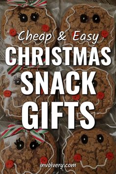 christmas snack gifts with text overlay reading cheap and easy christmas snack gifts