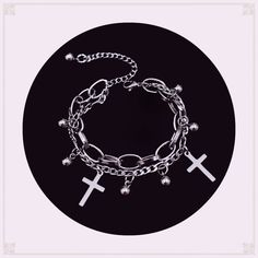 Bracelet Length: 15.5cm-20cm.Attention: This price includes a bracelet only, others are not included. Punk Style Metal Bangle Bracelet, Punk Style Chain Bracelets, Metal Cross Bracelets, 2000s Rockstar, Kawaii Vintage, Punk Accessories, Vintage Gothic, Gothic Punk, Goth Punk