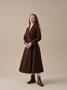 "This comfortable stylish winter coat for women adds elegance and a fashionable touch to your everyday life! This wool coat is a contemporary take on a classic style. Cut of soft pure wool and lined, this cozy piece has a feminine look furthered by the special waist details. The versatile winter color ensures it will work with endless outfits. Indulge in the comfort, elegance, and romance of our wool coat. With its upgraded fabric, handcrafted lining and exclusive customization, it's a must-have addition to your wardrobe. 【Fabric】 Outer: 100% Wool  Lining: 100% Encrypted Shumei Silk 1)THE MOST DURABLE We use only the longest fibers, averaging 39-42mm long. That's about 30% longer than regular Grade A. The longer the fiber, the longer your clothes lasts. 2) 100% CLEAN ENERGY Clean energy po