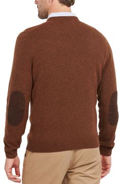 Marled yarns bring distinctively mottled color to this sweater knit from soft, breathable wool in a fit that looks great layered or on its own. Crewneck Long sleeves with ribbed cuffs 100% wool with polyester and leather trim Hand wash, dry flat Imported Sweater Knit, Crewneck Sweater, Leather Trim, Leather Trims, Crew Neck Sweater, Looks Great, Knitted Sweaters, That Look, Top Brands