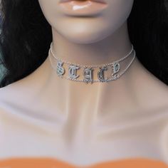 Custom Name Choker - Purple Mermaid Designs Apparel & Accessories > Jewelry > Necklaces - 8 Mermaid Designs, Name Choker, English Font, Old English Font, Purple Mermaid, Digital Closet, Gold Chains For Men, Unique Diamonds, Accessories Jewelry Necklace