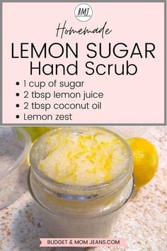 Hand Scrub Recipe, Sugar Hand Scrub, Body Scrub Homemade Recipes, Homemade Sugar Scrub, Diy Sugar Scrub Recipe, Salt Scrubs, Body Scrub Recipe, Sugar Scrub Homemade