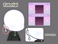 the instructions for how to make a star earring from an anime character's head