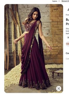 Sharara Saree, Function Dresses, Simple Lehenga, Lehenga Designs Simple, Fancy Sarees Party Wear, Traditional Indian Dress, Half Saree Designs, Saree Designs Party Wear, Indian Dresses Traditional