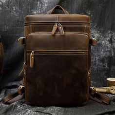 🌟 Leather Men's Travel Backpack - The Ultimate Blend of Style & Functionality 🌟 ✨ Product Highlights ✨ 💎 Premium Material:  Crafted from 100% genuine cowhide full-grain leather 🐄. Our backpack features rich, high-quality leather that not only looks stunning but also ages beautifully over time. 🌟 👐 Handmade Excellence:  Each backpack is meticulously handmade by skilled artisans, ensuring a unique piece of art with every purchase 🖐️. Expect superior craftsmanship and attention to detail! 🎨 Luxury Laptop, Laptop Bagpack, Leather Backpack Men, Office Backpack, Vintage Leather Backpack, Backpack For School, Leather Backpack For Men, Brown Backpacks, Leather Laptop Backpack