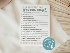 what did the groom say? printable game