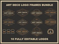 the art deco logo frames bundle