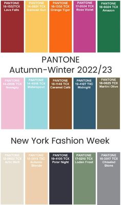 the pantone autumn - winter 2012 / 2013 color scheme for new york fashion week