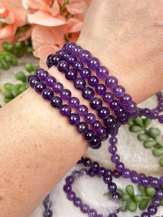 dark-purple-amethyst-bracelet Purple Amethyst Stretch Bracelet As Gift, Spiritual Purple Crystal Bracelet, Lavender Gemstone Beaded Bracelets For Meditation, Lavender Amethyst Beaded Bracelets For Meditation, Spiritual Amethyst Purple Bracelets, Purple Amethyst Stretch Bracelet For Gift, Spiritual Amethyst Bracelets In Purple, Spiritual Purple Crystal Bracelet For Meditation, Purple Natural Stones Stretch Bracelet