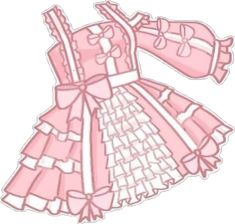 a drawing of a pink dress with bows