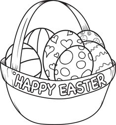 Easter Egg Basket Coloring Page Easter Basket Printable, Easter Coloring Pictures, Easter Egg Pictures, Easter Coloring Pages Printable, Easter Egg Printable, Free Easter Coloring Pages, Easter Coloring Sheets, Egg Coloring Page, Easter Egg Coloring Pages