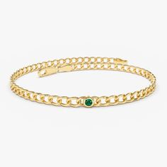 14K Gold Cuban Link Bracelet w/ Emerald Cut Diamond – FERKOS FJ Luxury Gold Bracelets With Birthstone, Gold Bracelets For May Birthstone, Gold Tennis Bracelet As May Birthstone Gift, Gold Cuban Link Bracelet, Cuban Link Bracelet, Emerald Cut Diamond, Cuban Link, Emerald Cut Diamonds, Emerald Cut