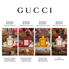 Fragrance Family: Floral Scent Scent Type: Floral Rich WhiteKey Notes: Rangoon Creeper, Jasmine Bud, TuberoseFragrance Description: A sophisticated floral Eau de Parfum for women capturing the spirit of the contemporary, diverse and authentic women of Gucci. Envisioned as a thriving garden of flowers, Bloom is created to unfold like its name.This spring Gucci perfume Gift set contains: - 30ml/1.6 fl.oz Gucci Bloom Eau de Parfum for women - 10ml/0.33 fl.oz Gucci Bloom Eau de Parfum for women Pen Rangoon Creeper, Gucci Perfume, Gucci Bloom, Thriving Garden, Sephora Beauty, Perfume Gift Sets, Women Encouragement, Perfume Gift, Luxury Fragrance