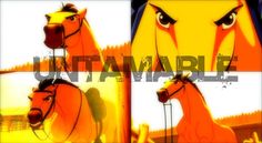 the animated horse has two different faces