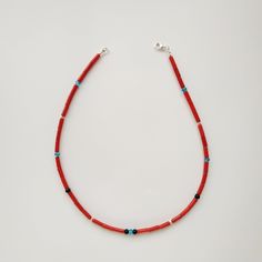 < Red Coral Necklace with blue and black beads > Unisex Jewelry! The furniture made from metal. > Necklace lenght - 39 cm (15,3 in) > Necklace weight - 10 grams Coral Jewelry Vintage, Surfer Jewelry, Coral Beads Necklace, Red Coral Necklace, Necklace For Girlfriend, Unisex Necklace, Coral Necklace, Red Jewelry, Coral Jewelry