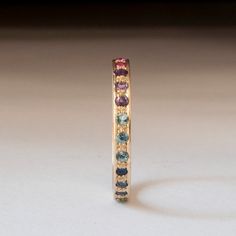 Gold Eternity Ring, Rainbow Ring, Eternity Ring Gold, Ring Ruby, Rainbow Rings, Ring Sapphire, Ruby Diamond Rings, Jewels Rings, Ring Emerald