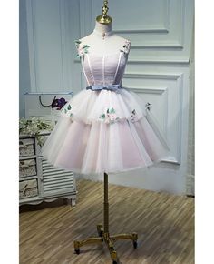 Get 10% off now! Buy pretty flowers short ballgown tulle pink homecoming dress at cheap price online. Free stable shipping and pro custom service since 2009. Dresses Sweet 16, Pink Spaghetti, Dresses Short Prom, Cute Homecoming Dresses, Pink Party Dresses, Short Homecoming Dresses, Pink Homecoming Dress, Dress Pockets, Short Party Dress