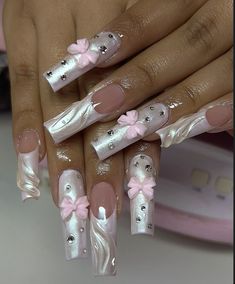 Extra Nails, Y2k Princess, Kawaii Nail Art, Vday Nails, Cute Acrylic Nail Designs, Coffin Nails Long, Kawaii Nails, Pedicures, Fire Nails