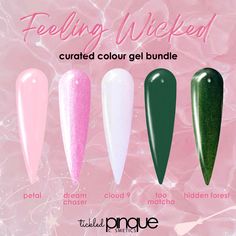 Inspired by the magic and mischief of Wicked, this spellbinding collection features shades that are popular and oh-so-necessary for your next mani. Whether you’re channeling your inner green Elphaba or sweet Glinda vibes, these colour gels will have everyone asking, “What is this feeling?” Spoiler: it’s nail envy! Perfect for the nail tech who's ready to defy the odds and cast a glam spell with every swipe. Are you ready to get a little wicked? ✨🖤 Glinda Nail, Wicked Glinda Nails, Wicked Nail Art, Glinda Nails Wicked, Wicked Themed Nails, Wicked Inspired Nails, Glinda Cosplay, Wicked Nails, Sprinkle Nails