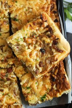 some food that is sitting on top of a pan and ready to be eaten or eaten