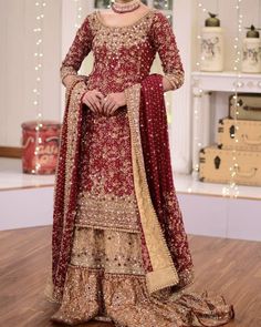 Barat Dress, Pakistani Bridal Dresses Online, Bridal Sharara, Bridal Jewelry Sets Brides, Wedding Dressses, Bridal Dresses Pakistan, Designer Bridal Lehenga, Fashion Design Dress