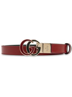 brick red/fern green leather reversible enamel detail smooth grain signature Double G logo punch-hole detailing buckle fastening adjustable fit Modern Gucci Belts For Formal Occasions, Designer Leather Belt Buckles With Logo, Formal Leather Belt Buckles With Logo, Modern Gucci Belt For Formal Wear, Designer Leather Belt With Logo Plaque, Modern Formal Belt Buckles With Logo, Modern Leather Belt Buckle With Logo Plaque, Gucci Leather Belt Buckle With Removable Belt, Modern Leather Belt Buckles With Logo Plaque