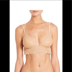 Cosabella Nude Lace Bralete Without The Tag But Never Worn Chic Fitted Bra With Delicate Lace, Chic Fitted Lace Bra, Elegant Beige Bra For Spring, Elegant Spring Bra With Delicate Lace, Women's Intimates, Bra, Lace, Women Shopping, Color