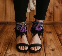 These Womens Boho Black Ankle Belt, will help you to completely transform any basic sandal into something stylish and unique. They are made with carefully selected ethnic materials, in a completely handmade process. With them, you will get those sandals that you wear everywhere and have super comfortable, have a different air when you want. In this way, you can enhance that Boho-Chic style that we love so much. This ad is for a pair of anklets, footwear is not included. If you need a custom desi Bohemian Open Toe Heels For Festival, Adjustable Black Ankle Strap Anklets, Adjustable Ankle Tie Sandals For Festival, Bohemian Black Anklets For Party, Black Bohemian Anklets For Party, Adjustable Anklets For Parties, Black Ankle Strap Barefoot Sandals For Festival, Bohemian Black Ankle Wrap Anklets, Black Bohemian Ankle Wrap Anklets