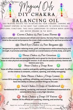 Essential Oils For Chakras, Chakra Balancing Essential Oils, Magick Oil, Magic Oil, Growth And Healing, Essential Oils Herbs, Essential Oils Health, Essential Oil Blends Recipes, High Priestess