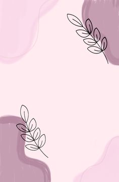 an abstract pink background with black lines and leaves